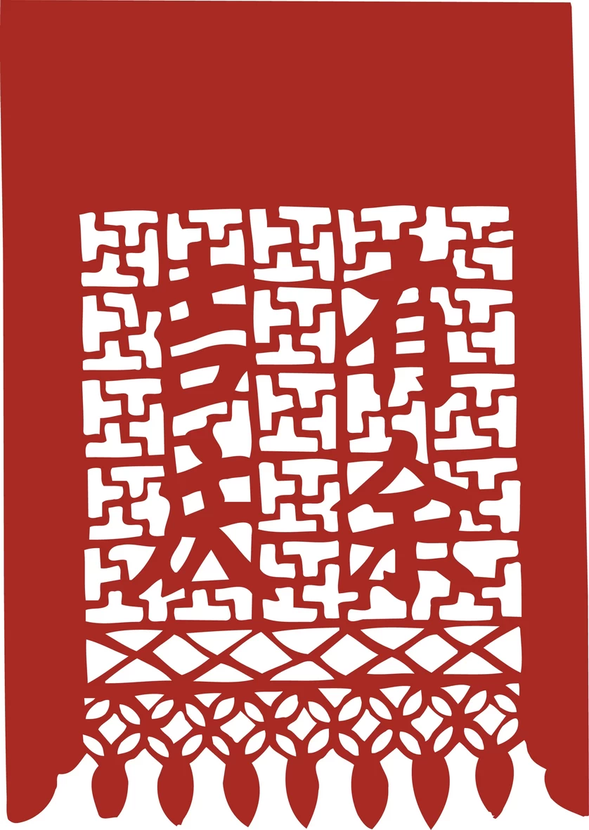 中国风中式传统喜庆民俗人物动物窗花剪纸插画边框AI矢量PNG素材【1996】